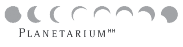 Das Logo des Planetarium Hamburg ist zu sehen, dass den Mond in diversen Phasen zeigt.